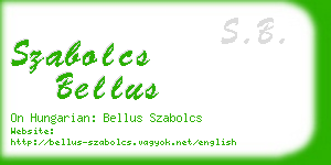 szabolcs bellus business card